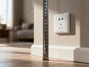 Nowoczesny, minimalistyczny grzejnik ścienny w przytulnym salonie, idealnie wpasowujący się w eleganckie wnętrze.
