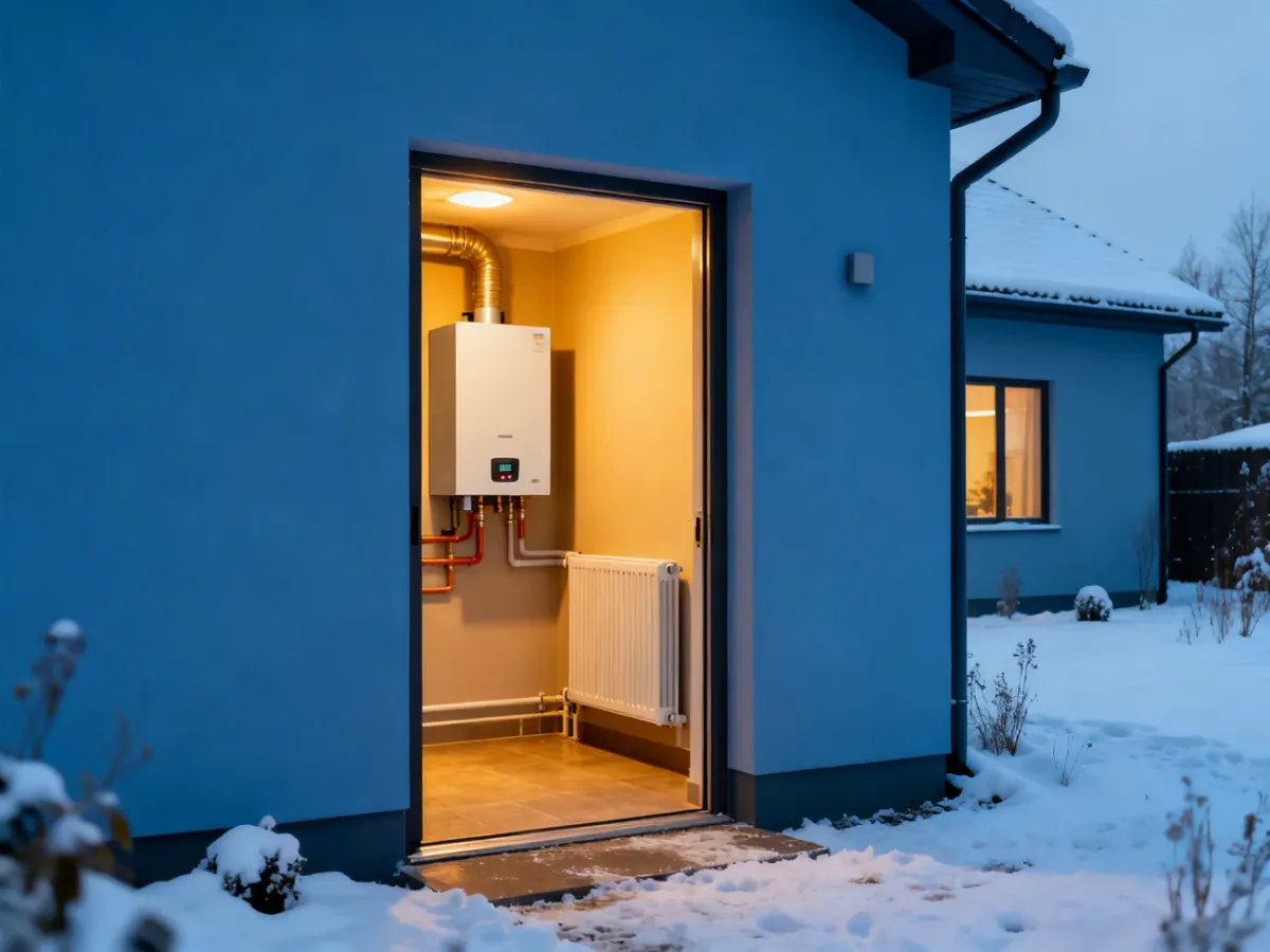 Nowoczesny, dobrze ocieplony dom ogrzewany kompaktowym kotłem elektrycznym